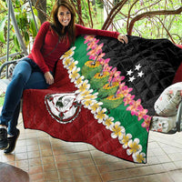 Frangipani Festival Rabaul East New Britain Quilt Dukduk Dance With Plumeria - Polynesian Pride