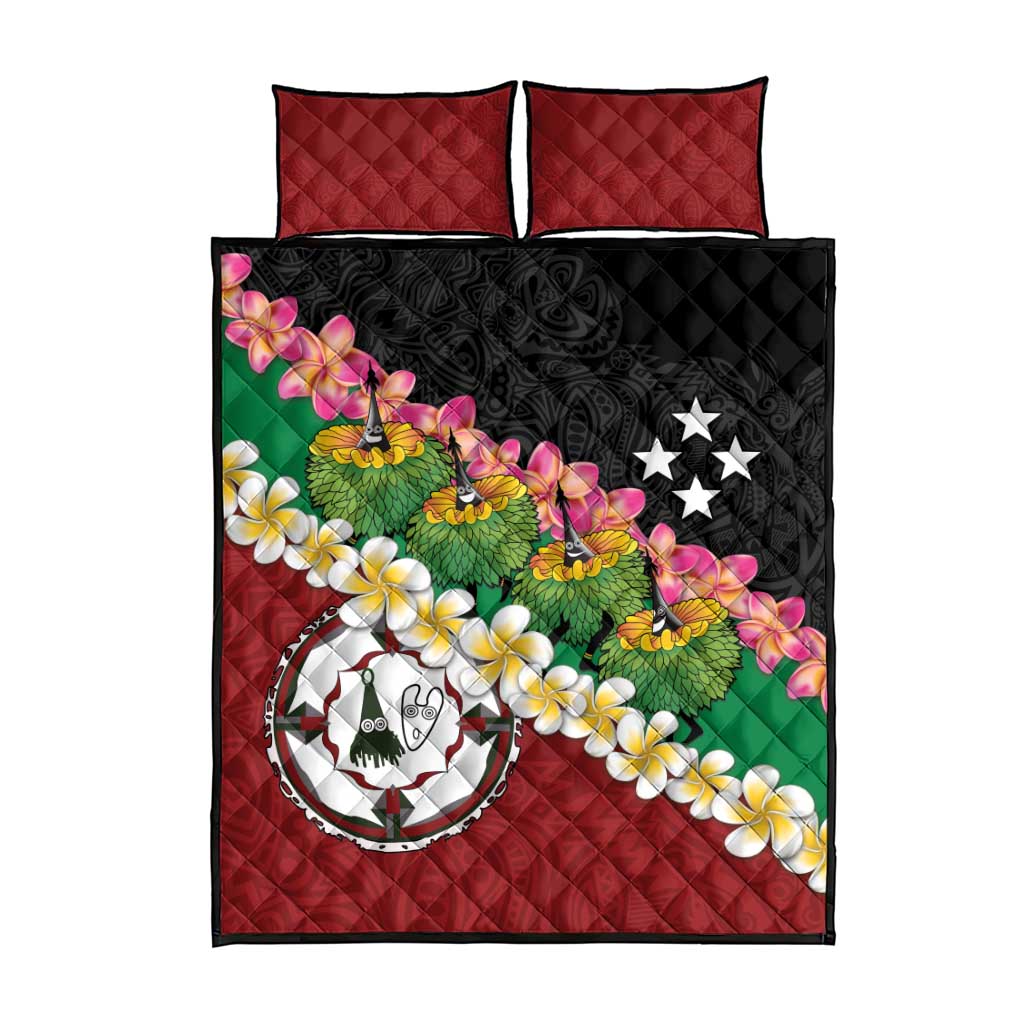 Frangipani Festival Rabaul East New Britain Quilt Bed Set Dukduk Dance With Plumeria - Polynesian Pride