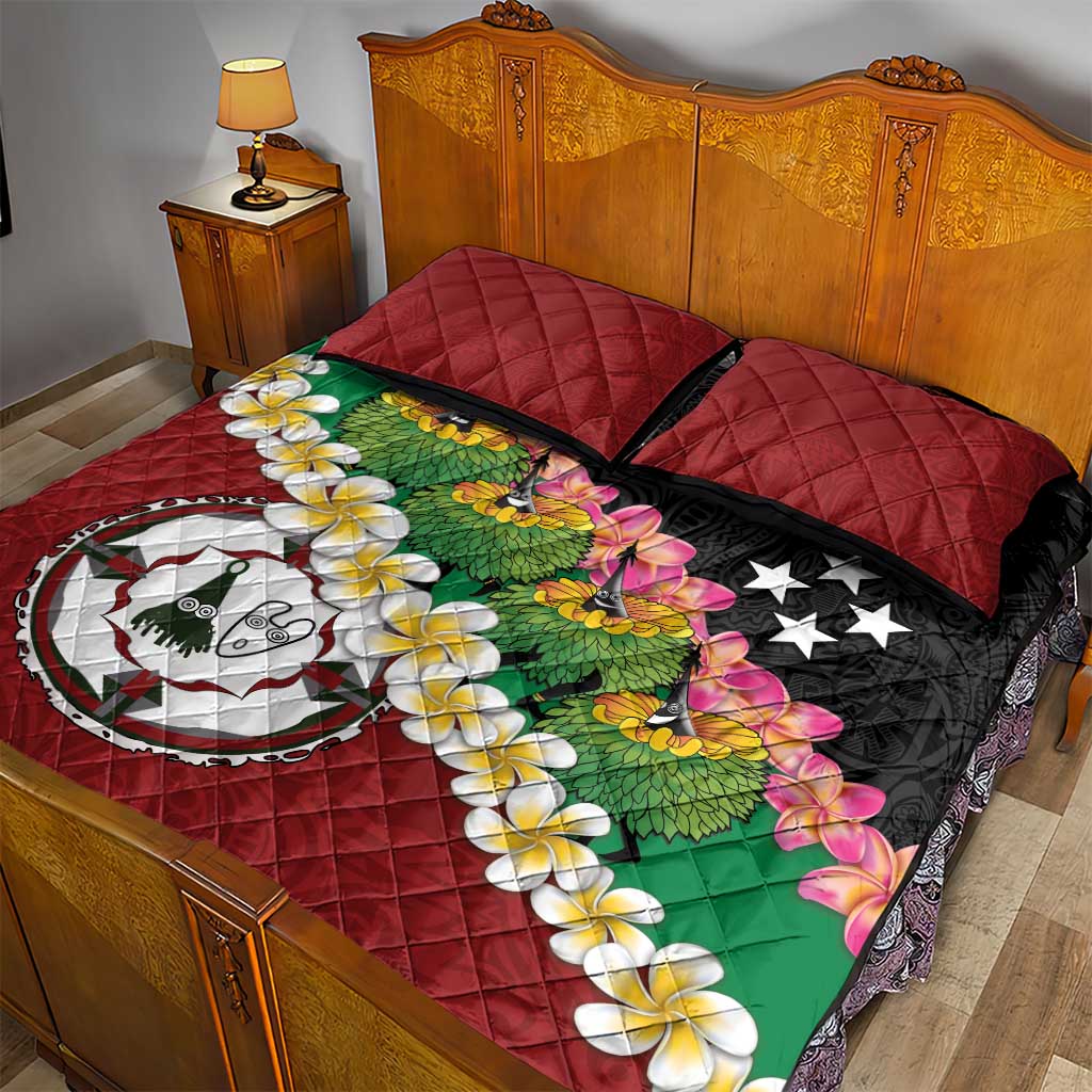 Frangipani Festival Rabaul East New Britain Quilt Bed Set Dukduk Dance With Plumeria - Polynesian Pride