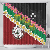 Frangipani Festival Rabaul East New Britain Shower Curtain Dukduk Dance With Plumeria - Polynesian Pride