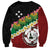 Frangipani Festival Rabaul East New Britain Sweatshirt Dukduk Dance With Plumeria - Polynesian Pride