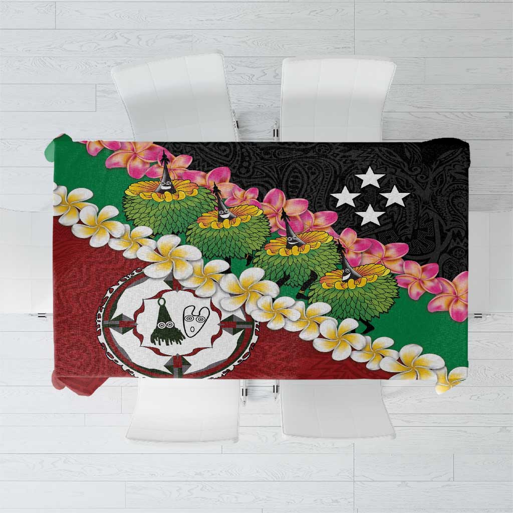 Frangipani Festival Rabaul East New Britain Tablecloth Dukduk Dance With Plumeria - Polynesian Pride