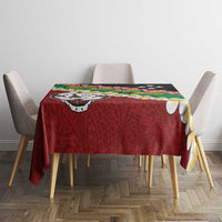 Frangipani Festival Rabaul East New Britain Tablecloth Dukduk Dance With Plumeria - Polynesian Pride