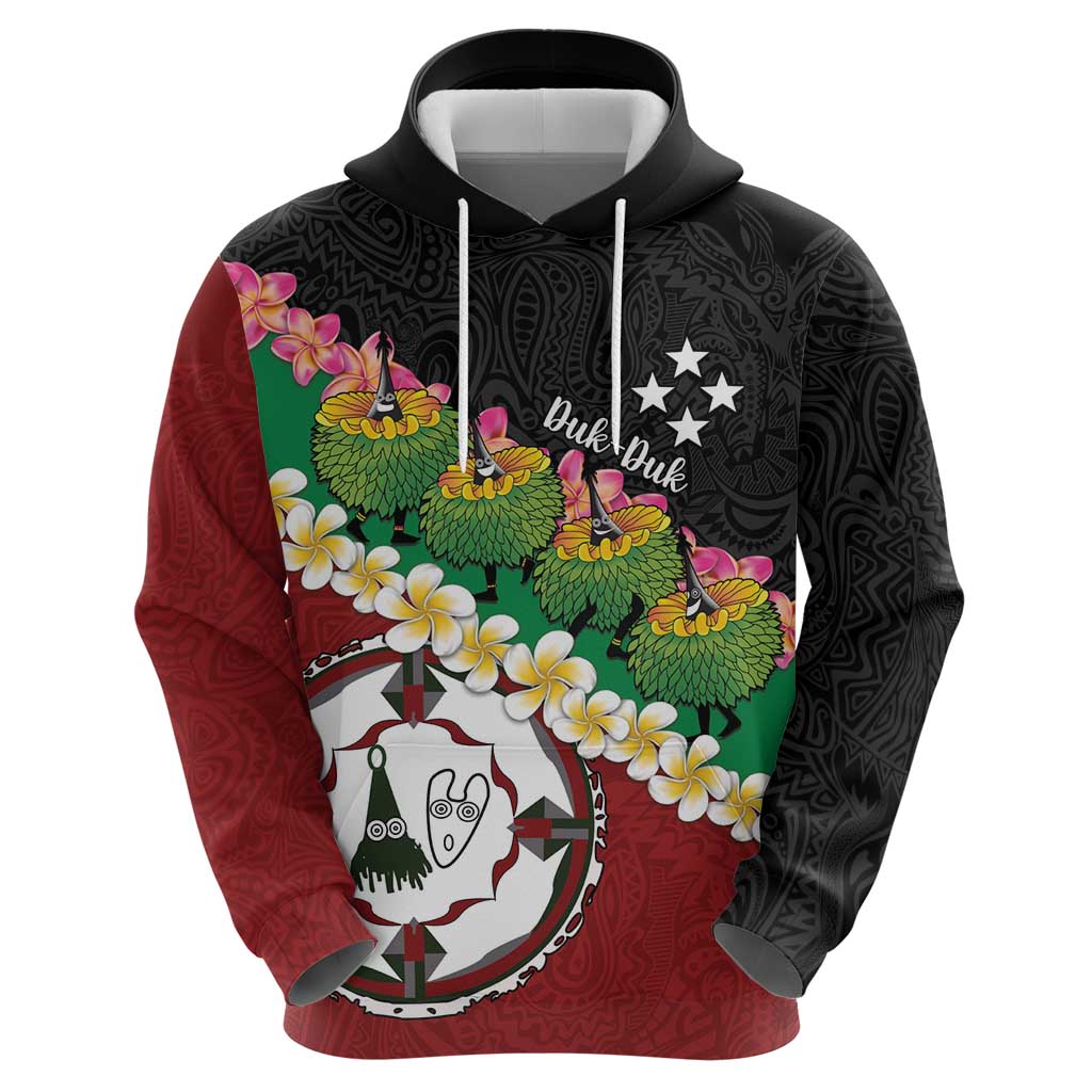Frangipani Festival Rabaul East New Britain Zip Hoodie Dukduk Dance With Plumeria - Polynesian Pride