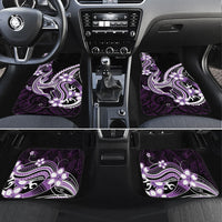 Purple Black Aloha Hawaii Car Mats Polynesian Shark Tattoo Plumeria