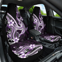 Purple Black Aloha Hawaii Car Seat Cover Polynesian Shark Tattoo Plumeria