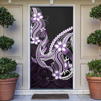 Purple Black Aloha Hawaii Door Cover Polynesian Shark Tattoo Plumeria LT14 Purple - Polynesian Pride