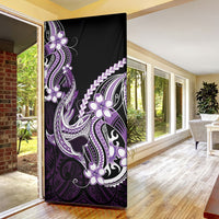 Purple Black Aloha Hawaii Door Cover Polynesian Shark Tattoo Plumeria LT14 - Polynesian Pride