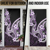 Purple Black Aloha Hawaii Door Cover Polynesian Shark Tattoo Plumeria LT14 - Polynesian Pride