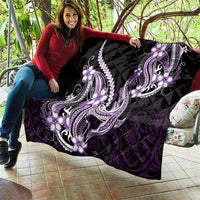 Purple Black Aloha Hawaii Quilt Polynesian Shark Tattoo Plumeria
