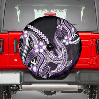 Purple Black Aloha Hawaii Spare Tire Cover Polynesian Shark Tattoo Plumeria