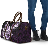 Purple Black Aloha Hawaii Travel Bag Polynesian Shark Tattoo Plumeria