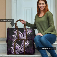 Purple Black Aloha Hawaii Travel Bag Polynesian Shark Tattoo Plumeria