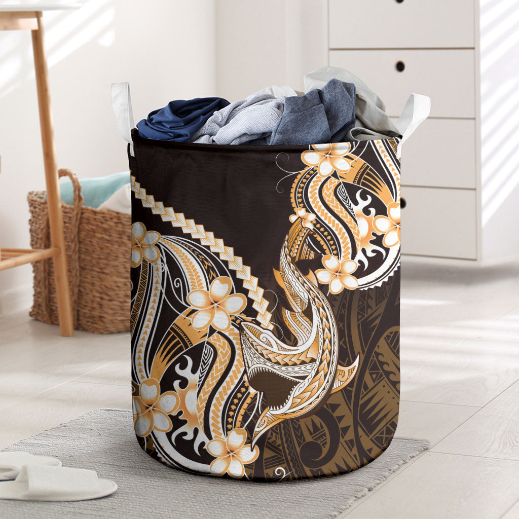 Orange Black Aloha Hawaii Laundry Basket Polynesian Shark Tattoo Plumeria LT14 Orange - Polynesian Pride