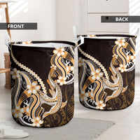 Orange Black Aloha Hawaii Laundry Basket Polynesian Shark Tattoo Plumeria