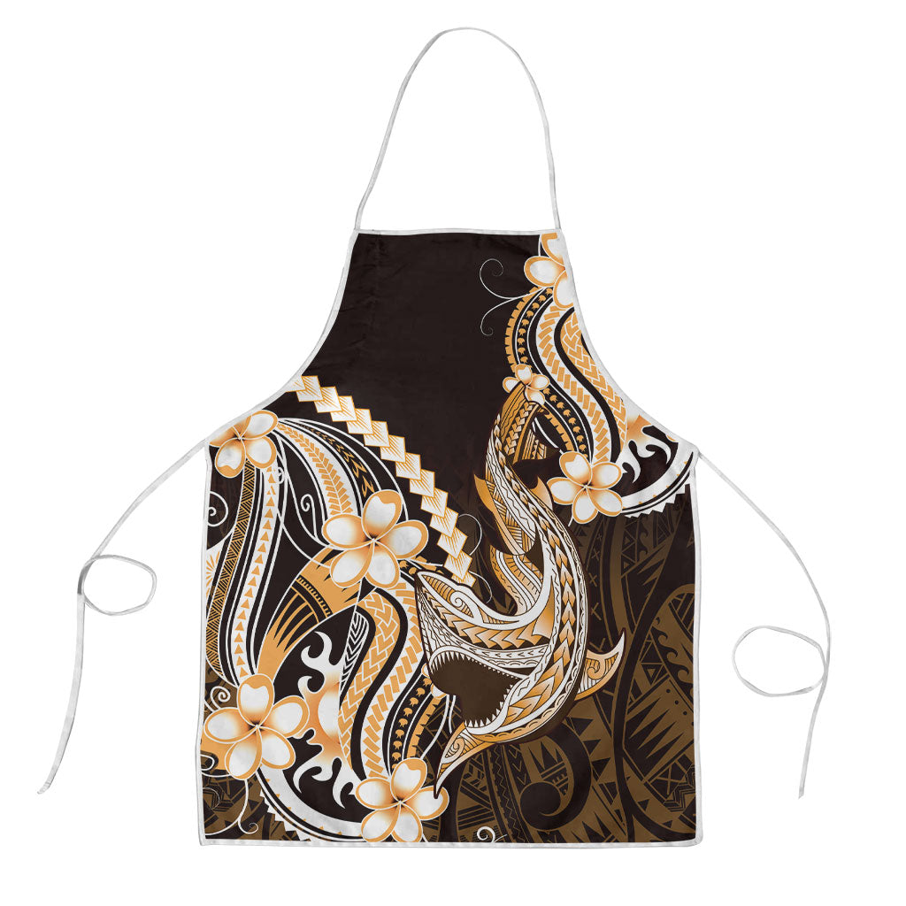 Orange Black Aloha Hawaii Apron Polynesian Shark Tattoo Plumeria