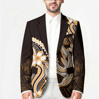 Orange Black Aloha Hawaii Blazer Polynesian Shark Tattoo Plumeria