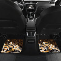 Orange Black Aloha Hawaii Car Mats Polynesian Shark Tattoo Plumeria