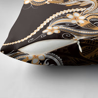 Orange Black Aloha Hawaii Pillow Cover Polynesian Shark Tattoo Plumeria
