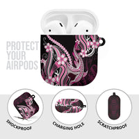Pink Black Aloha Hawaii AirPods Case Polynesian Shark Tattoo Plumeria