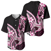 Pink Black Aloha Hawaii Baseball Jersey Polynesian Shark Tattoo Plumeria