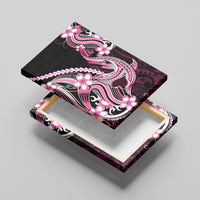Pink Black Aloha Hawaii Canvas Wall Art Polynesian Shark Tattoo Plumeria
