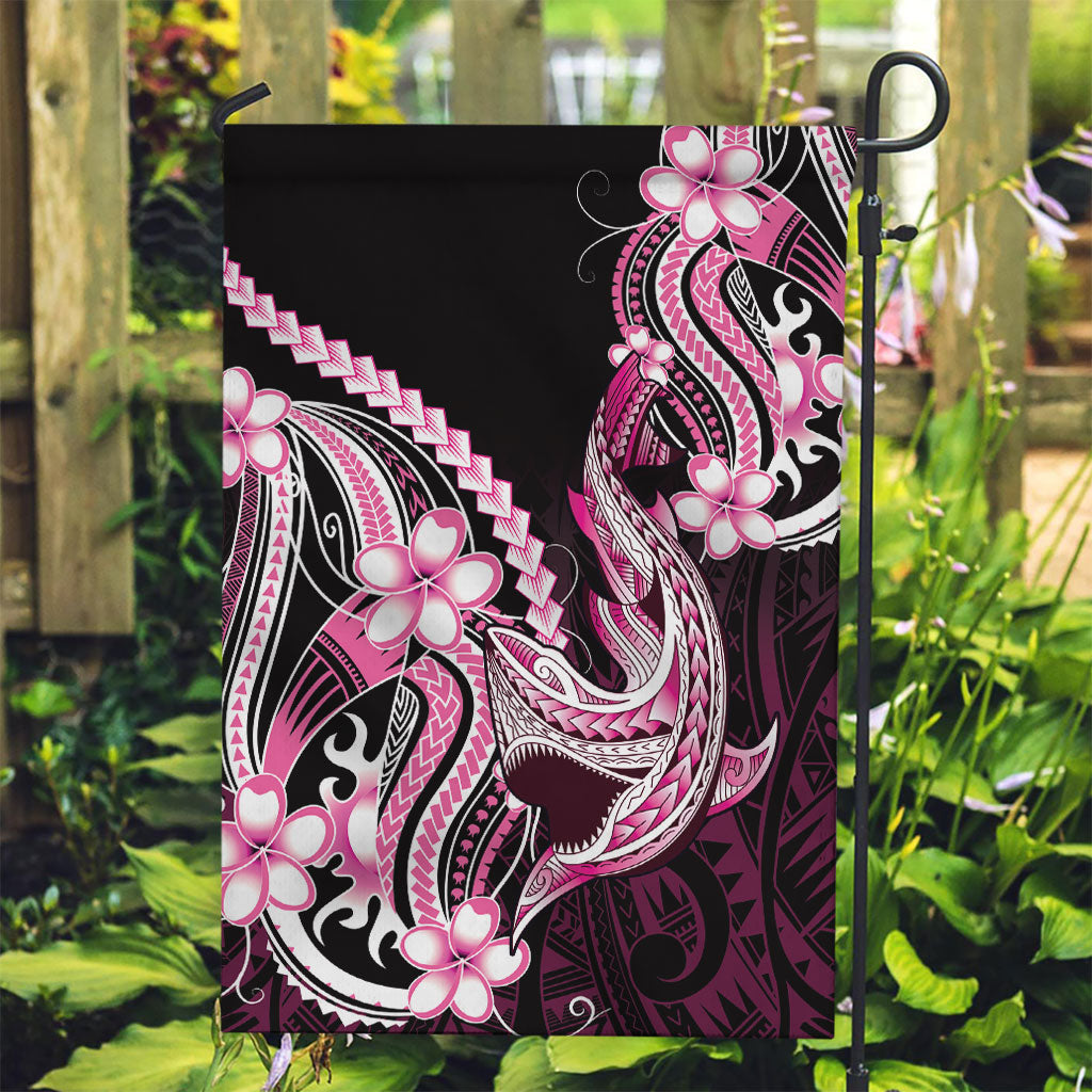 Pink Black Aloha Hawaii Garden Flag Polynesian Shark Tattoo Plumeria