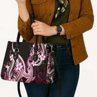 Pink Black Aloha Hawaii Leather Bag Polynesian Shark Tattoo Plumeria