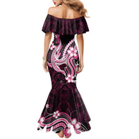 Pink Black Aloha Hawaii Mermaid Dress Polynesian Shark Tattoo Plumeria