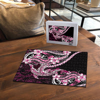 Pink Black Aloha Hawaii Puzzle Polynesian Shark Tattoo Plumeria
