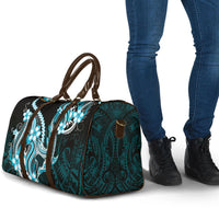 Blue Black Aloha Hawaii Travel Bag Polynesian Shark Tattoo Plumeria