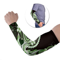 Green Black Aloha Hawaii Arm Sleeves Polynesian Shark Tattoo Plumeria