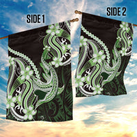 Green Black Aloha Hawaii Garden Flag Polynesian Shark Tattoo Plumeria