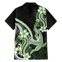 Green Black Aloha Hawaii Hawaiian Shirt Polynesian Shark Tattoo Plumeria