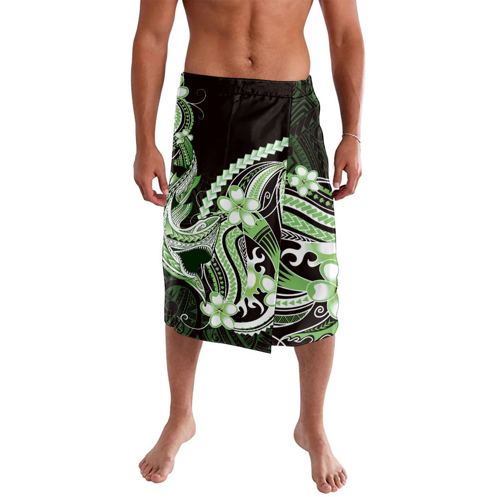 Green Black Aloha Hawaii Lavalava Polynesian Shark Tattoo Plumeria LT14 Green - Polynesian Pride
