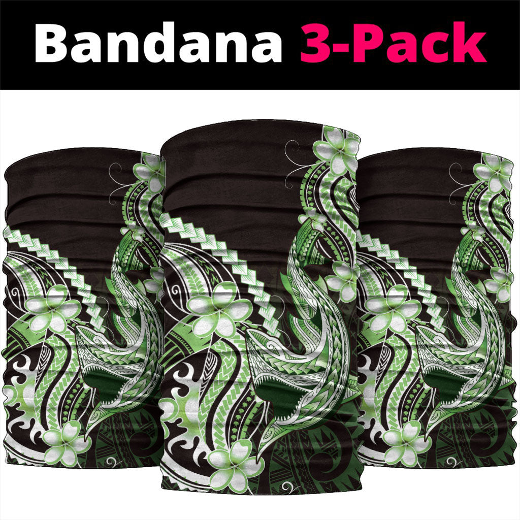 Green Black Aloha Hawaii Neck Gaiter Polynesian Shark Tattoo Plumeria LT14 package One Size: 25*50cm Green - Polynesian Pride