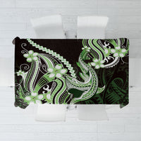 Green Black Aloha Hawaii Tablecloth Polynesian Shark Tattoo Plumeria