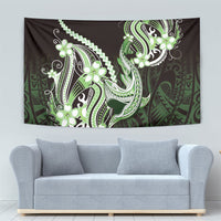 Green Black Aloha Hawaii Tapestry Polynesian Shark Tattoo Plumeria
