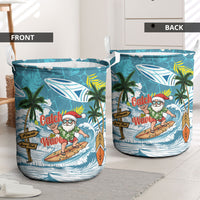 Hawaii Summer Christmas Laundry Basket Surfing Santa Shaka Catch The Wave