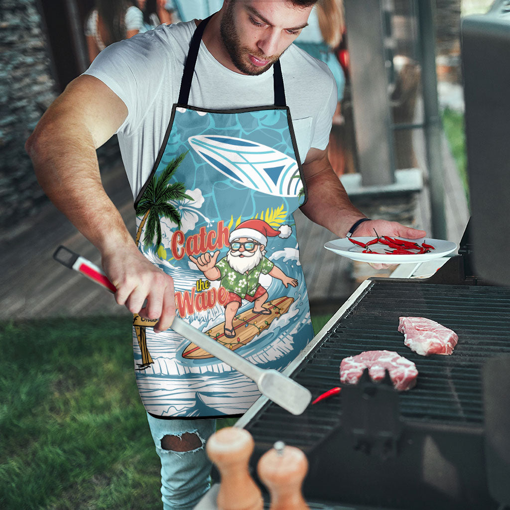Hawaii Summer Christmas Apron Surfing Santa Shaka Catch The Wave