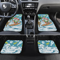 Hawaii Summer Christmas Car Mats Surfing Santa Shaka Catch The Wave