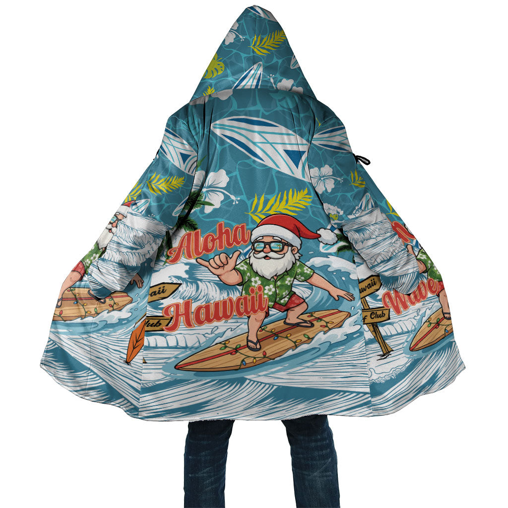 Hawaii Summer Christmas Cloak Surfing Santa Shaka Catch The Wave LT14 Unisex Teal - Polynesian Pride