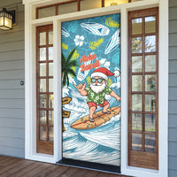 Hawaii Summer Christmas Door Cover Surfing Santa Shaka Catch The Wave