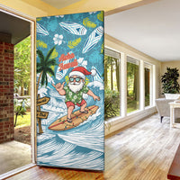 Hawaii Summer Christmas Door Cover Surfing Santa Shaka Catch The Wave
