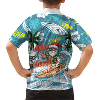 Hawaii Summer Christmas Family Matching Mermaid Dress and Hawaiian Shirt Surfing Santa Shaka Catch The Wave
