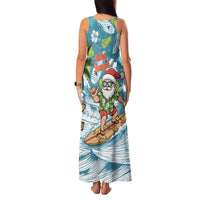 Hawaii Summer Christmas Family Matching Tank Maxi Dress and Hawaiian Shirt Surfing Santa Shaka Catch The Wave