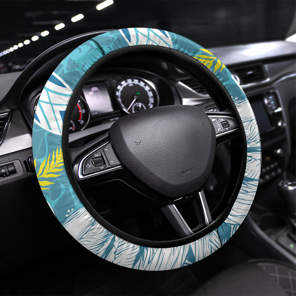 Hawaii Summer Christmas Steering Wheel Cover Surfing Santa Shaka Catch The Wave