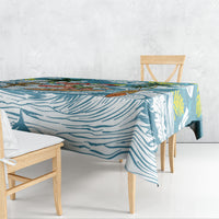 Hawaii Summer Christmas Tablecloth Surfing Santa Shaka Catch The Wave