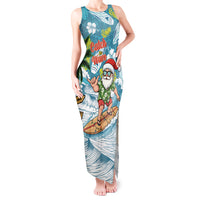 Hawaii Summer Christmas Tank Maxi Dress Surfing Santa Shaka Catch The Wave