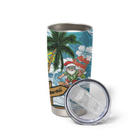 Hawaii Summer Christmas Tumbler Cup Surfing Santa Shaka Catch The Wave